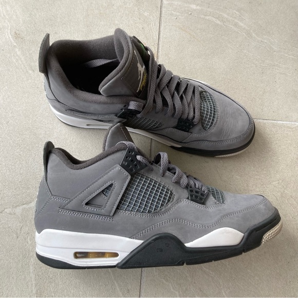 grey jordan 4 suede